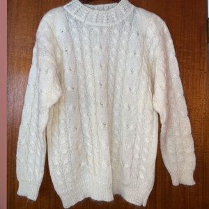 Vintage knit sweater with shoulder pads